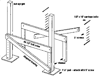 [exploded diagram of support structure]
